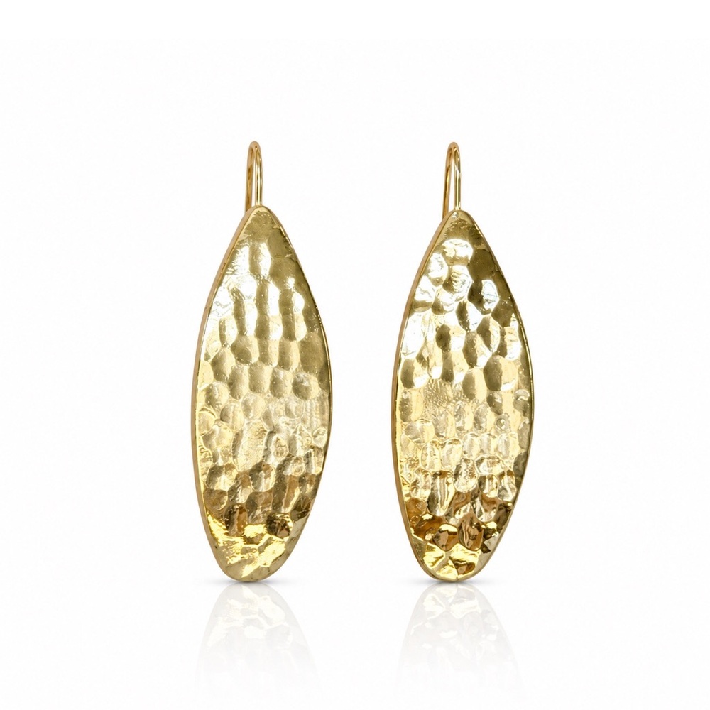 Gold Textured Teardrop Earrings